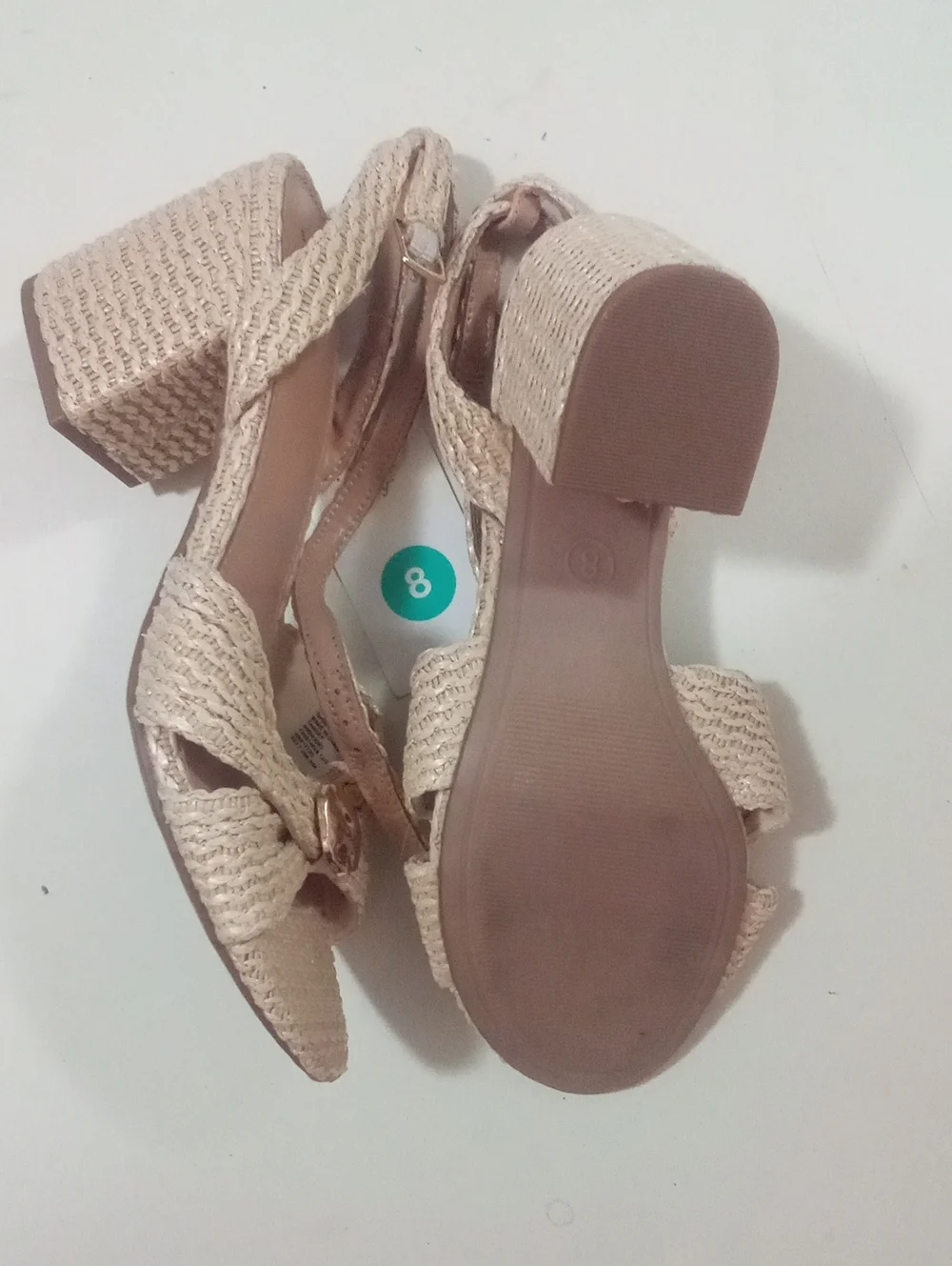 A New Day Woven Beige Open-Toe Slingback Heels Sz 8 NWT $45